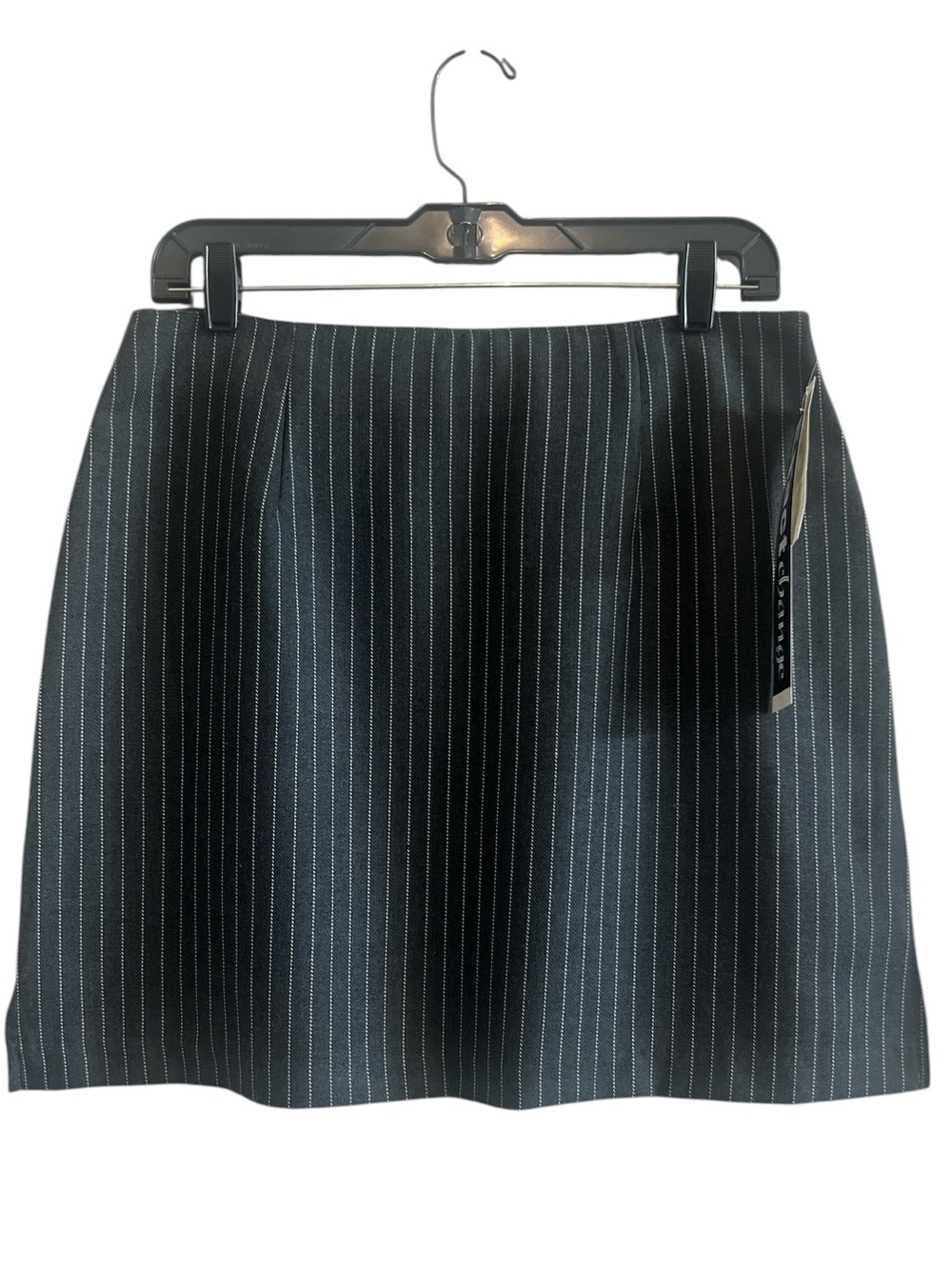 Charcoal Gray Pinstripe A-Line Mini Skirt